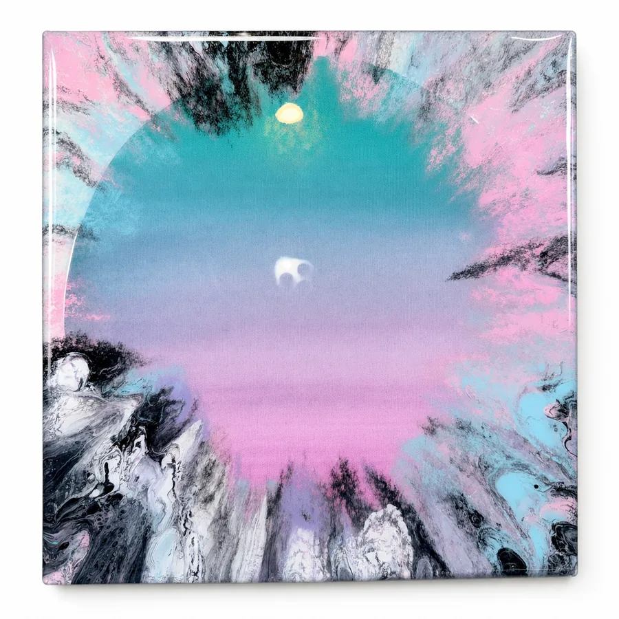 Sunburst resin pour art piece