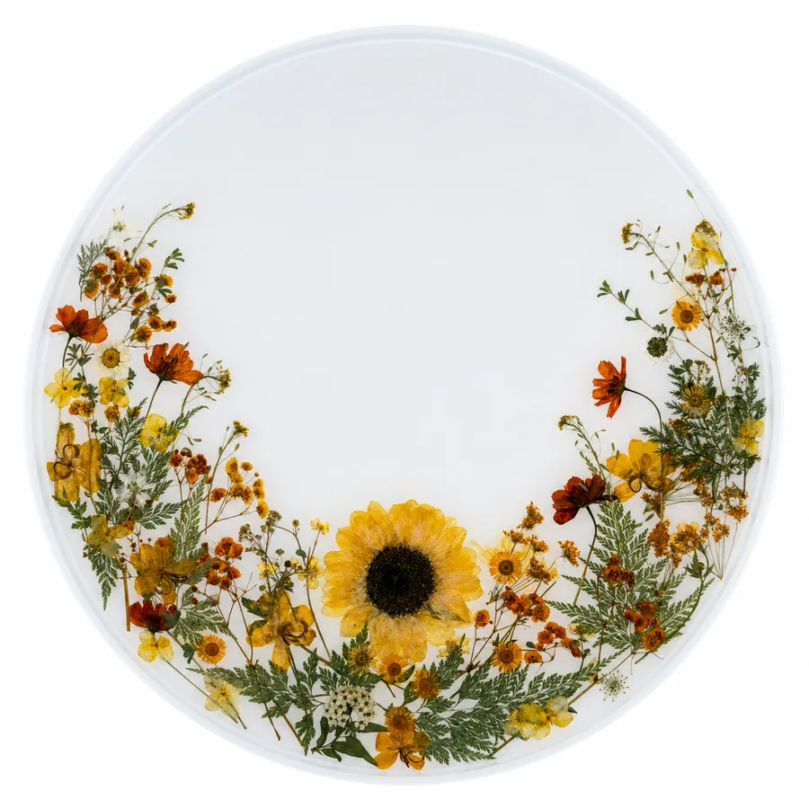 Pressed-flower resin tray